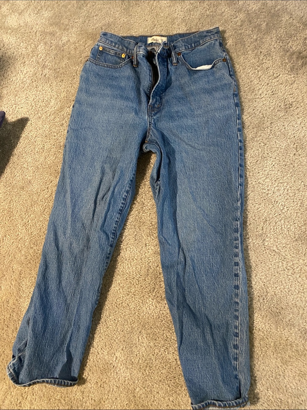 Madewell Women’s Straight-Leg Denim Jeans in Medium Blue